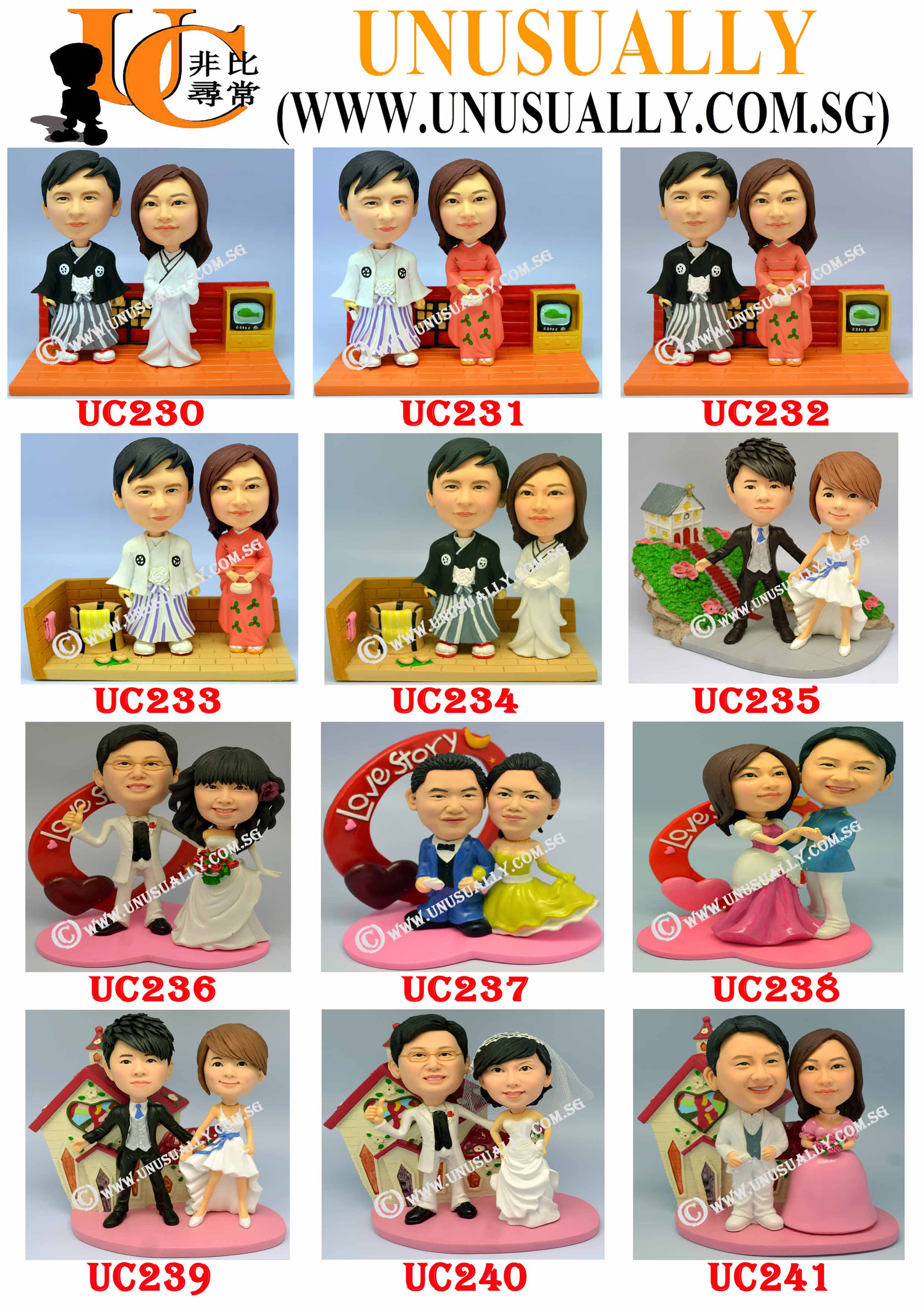Custom 3D New Couple Design USeries Figurines - UC230-UC241